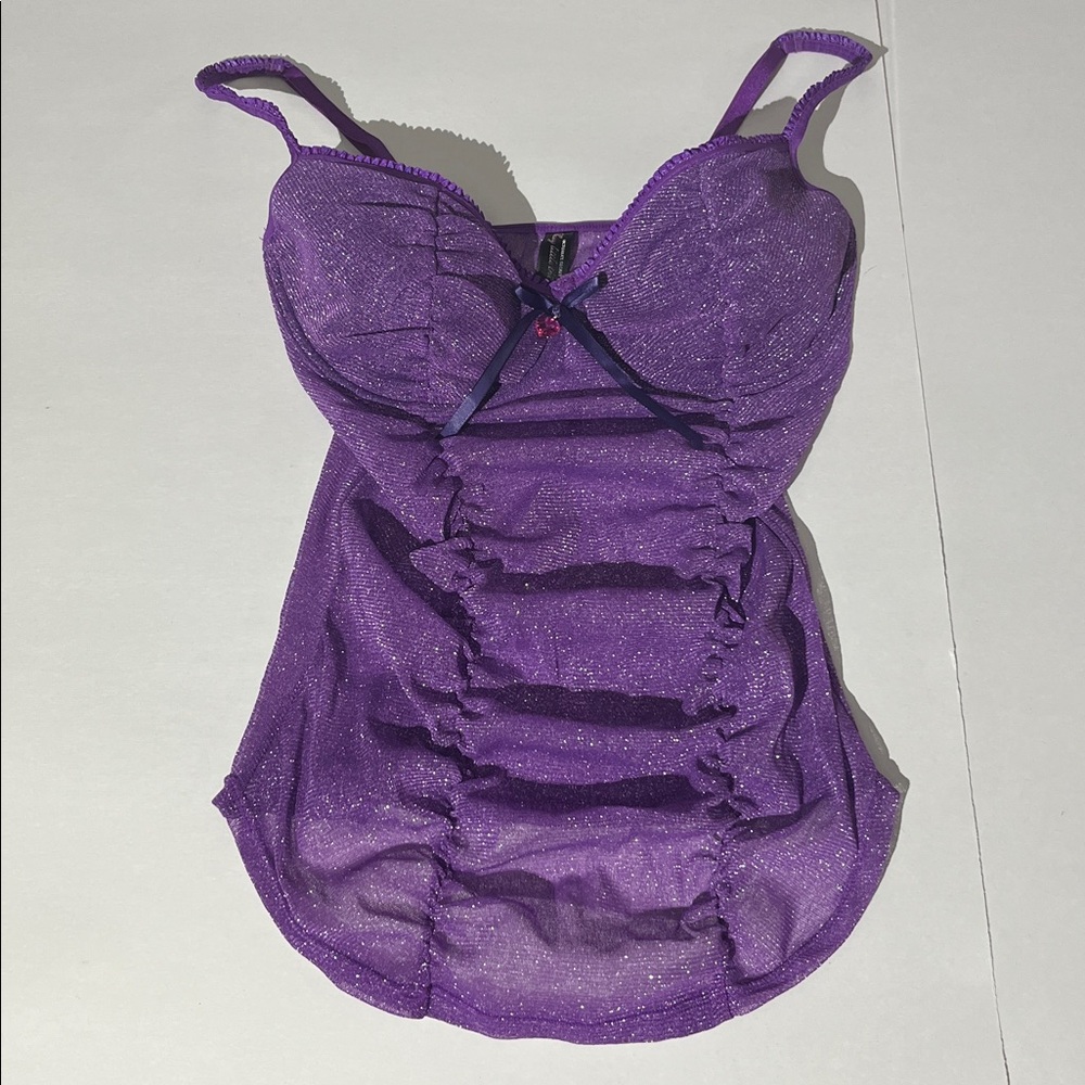 Victoria's Secret Sexy Little Things Y2K Lingerie Nightie 2006 purple silver NEW